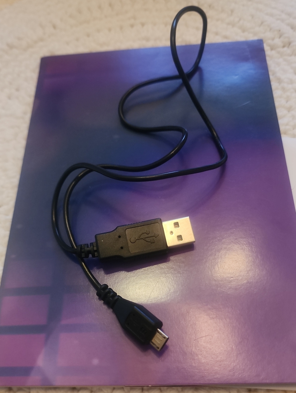 Black USB to Micro-USB Cable 2'